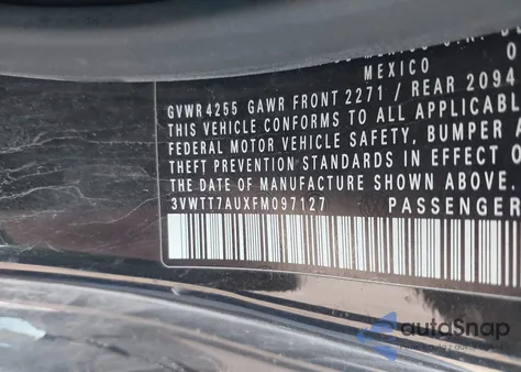 2015 Volkswagen Golf Gti 2.0T Se 2-Door from USA, damaged, VIN 3VWTT7AUXFM097127